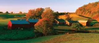 Vermont farm with foliage